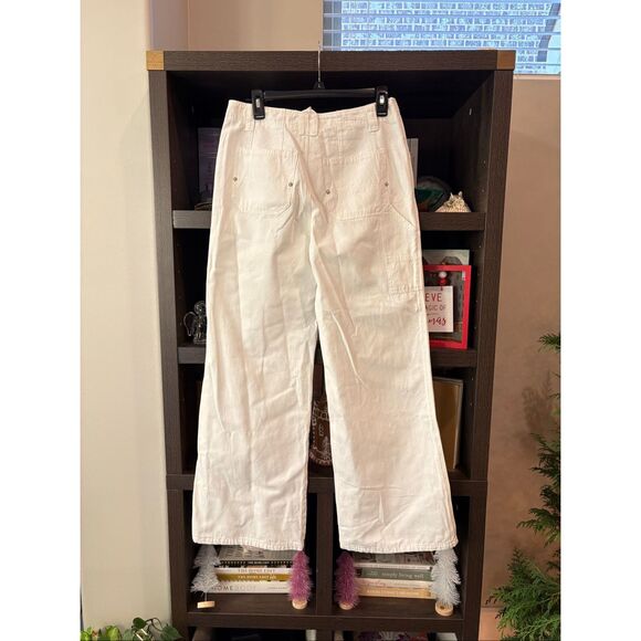 Altar’d State White Cotton Wide Leg Denim Style Pants Size Large - Picture 2 of 5